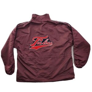 Vtg Fubu Windbreaker Track Jacket Mens 2XL Maroon Mesh Lined Zip-Up 90 Hip Hop